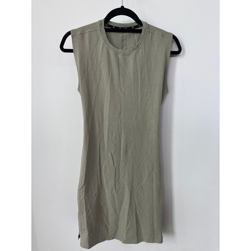 Public Rec Sleeveless Cutout Back Mini Dress Sage Green Pima Cotton Tencel Small